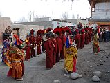 Mustang Lo Manthang Tiji Festival Day 3 08 Monks Pray At Chortens Near Main Gate The monks then proceed a little farther from the town gate near the chortens and stop again to pray on day three of the Tiji festival in Lo Manthang.
